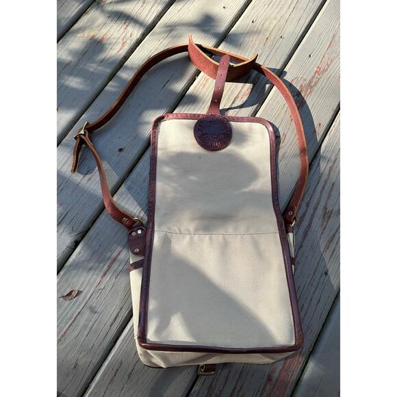 Vintage Duluth Pack Haversack Bag Leather canvas beige brown messenger - Picture 5 of 16